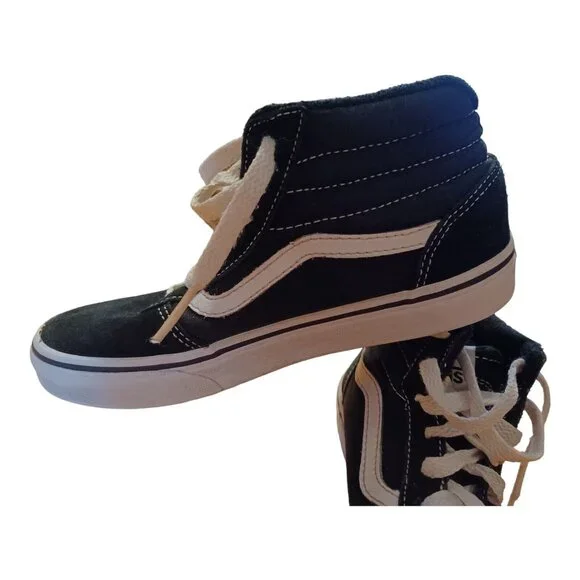 Vans Sk8 Hi Shoe Youth Sz 3 Black & White 500714 Off The Wall Sneaker High Top - Picture 5 of 8